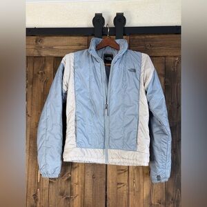 The North Face Pale Blue Jacket with Cream Trim